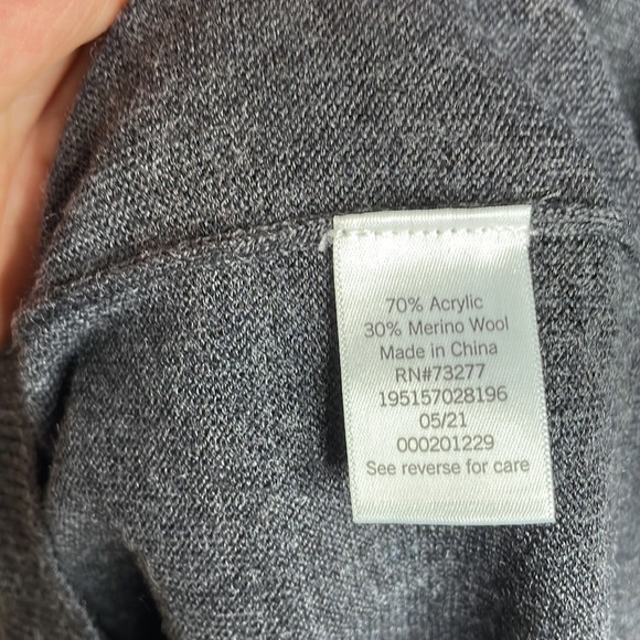 NWT S Apt.9 Crewneck‎ Merino Sweater Gray Rust Blue Men’s - Picture 8 of 11